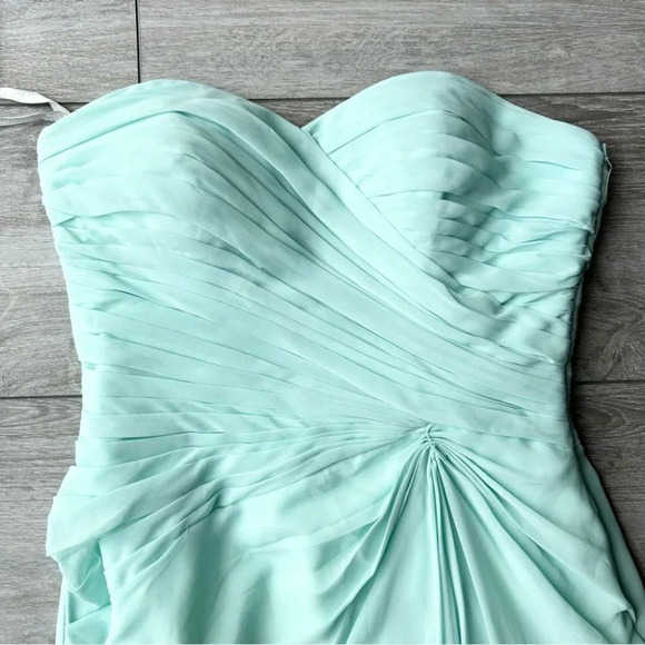 Bill Levkoff Chiffon Strapless Sweetheart NecklinePleated Bodice Maxi Dress - Picture 2 of 14